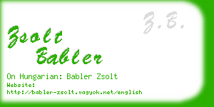 zsolt babler business card